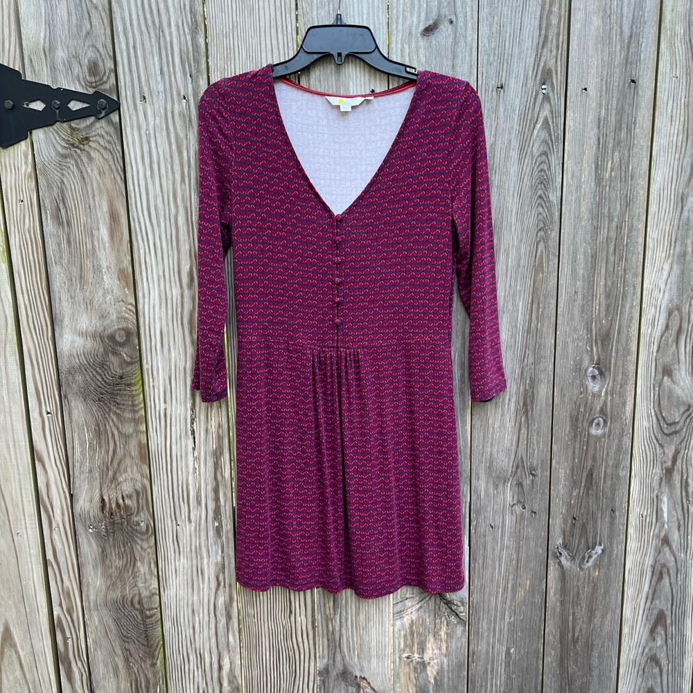 BODEN Long Sleeve Dress Red size 6
